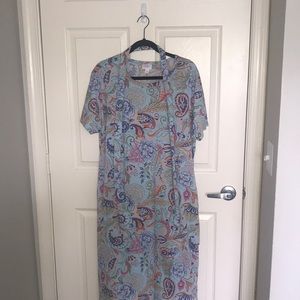 LulaRoe floral and paisley print Marley tie dress size XL